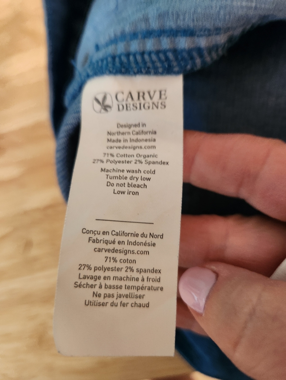 Carve Designs Oahu Blue Green Corduroy Organic Cotton Blend Shorts, Size 10 - Picture 6 of 6